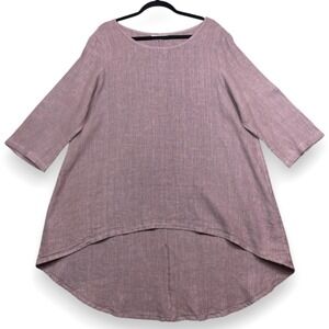 Bryn Walker Linen Tunic Top Purple XL Lagenlook